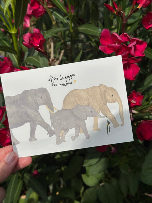 Wenskaart | Jippie de pippie een ieniemini