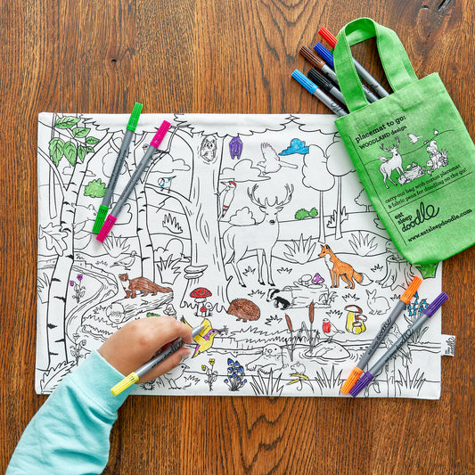 Placemat to go | Bos (incl. uitwasbare textielstiften)