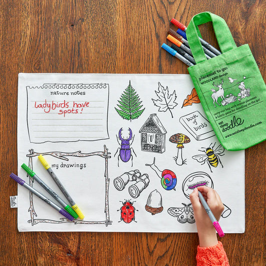Placemat to go | Bos (incl. uitwasbare textielstiften)
