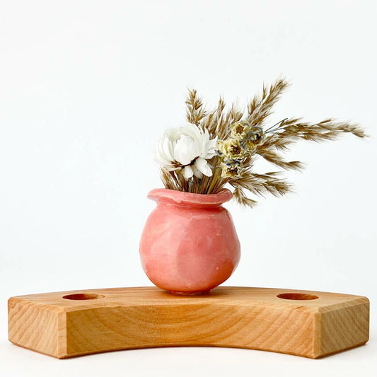 Keramieken Steker | Roze Kraagvaasje