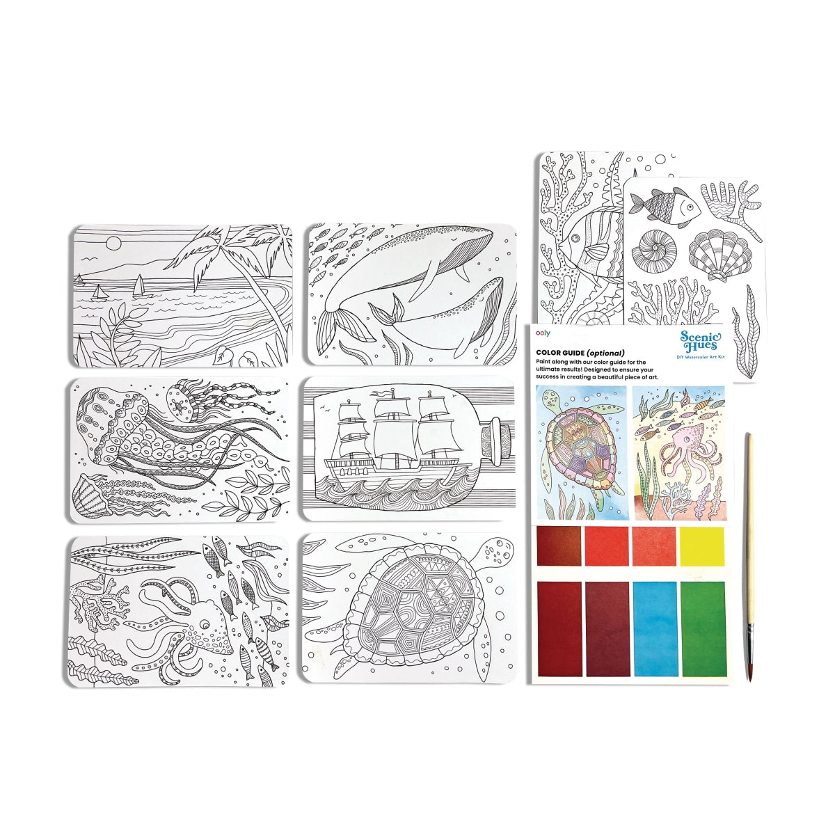 DIY Aquarel Kunstkit | Scenic Hues Ocean Paradise (8+)