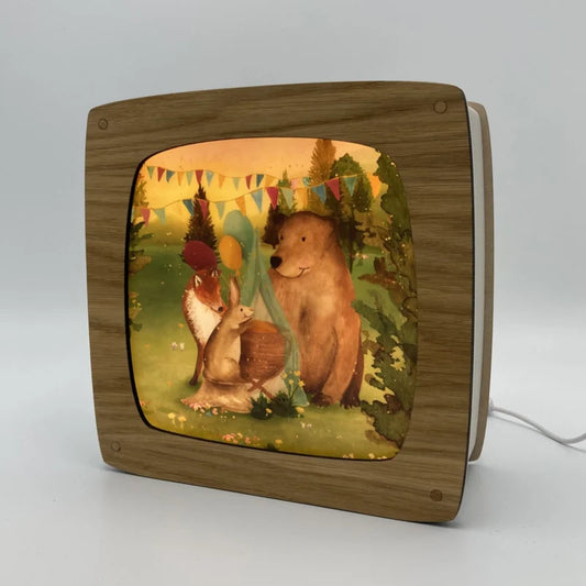 Plaat Seizoenenlamp/Raamhanger | Dieren bij Wiegje