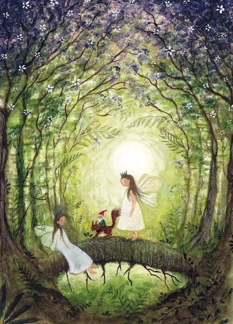 Ansichtkaart | Fairies with Squirrel
