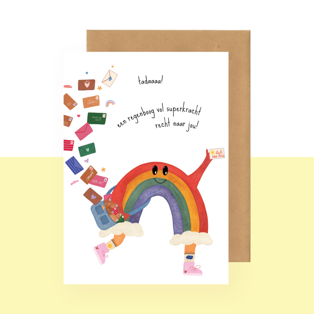 Wenskaart | Tadaaa! Een regenboog vol superkracht recht naar jou!