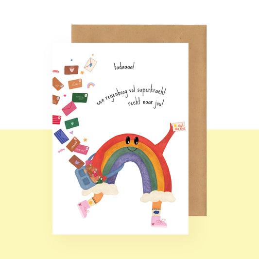 Wenskaart | Tadaaa! Een regenboog vol superkracht recht naar jou!