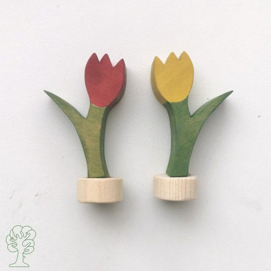 Houten Steker | Rode Tulp