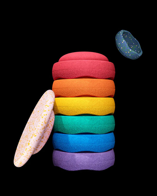 Stapelstein | ORIGINAL Regenboog Classic Water Lily (SET 6 + BALANCEERBORD + GRATIS MINI) LIMITED EDITION