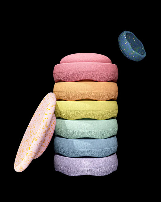 Stapelstein | ORIGINAL Regenboog Pastel Water Lily (SET 6 + BALANCEERBORD + GRATIS MINI) LIMITED EDITION