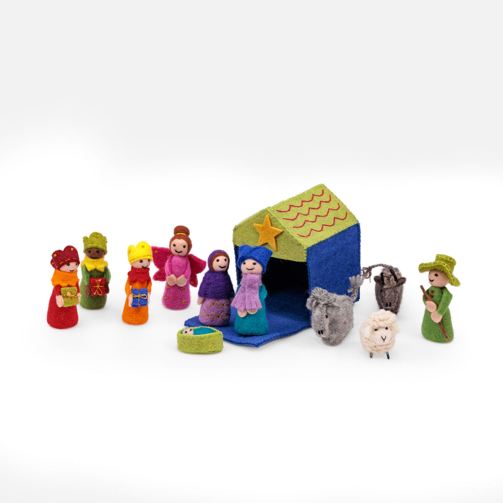 Kerststal (Stal + 11 Figuren) | Multicolor
