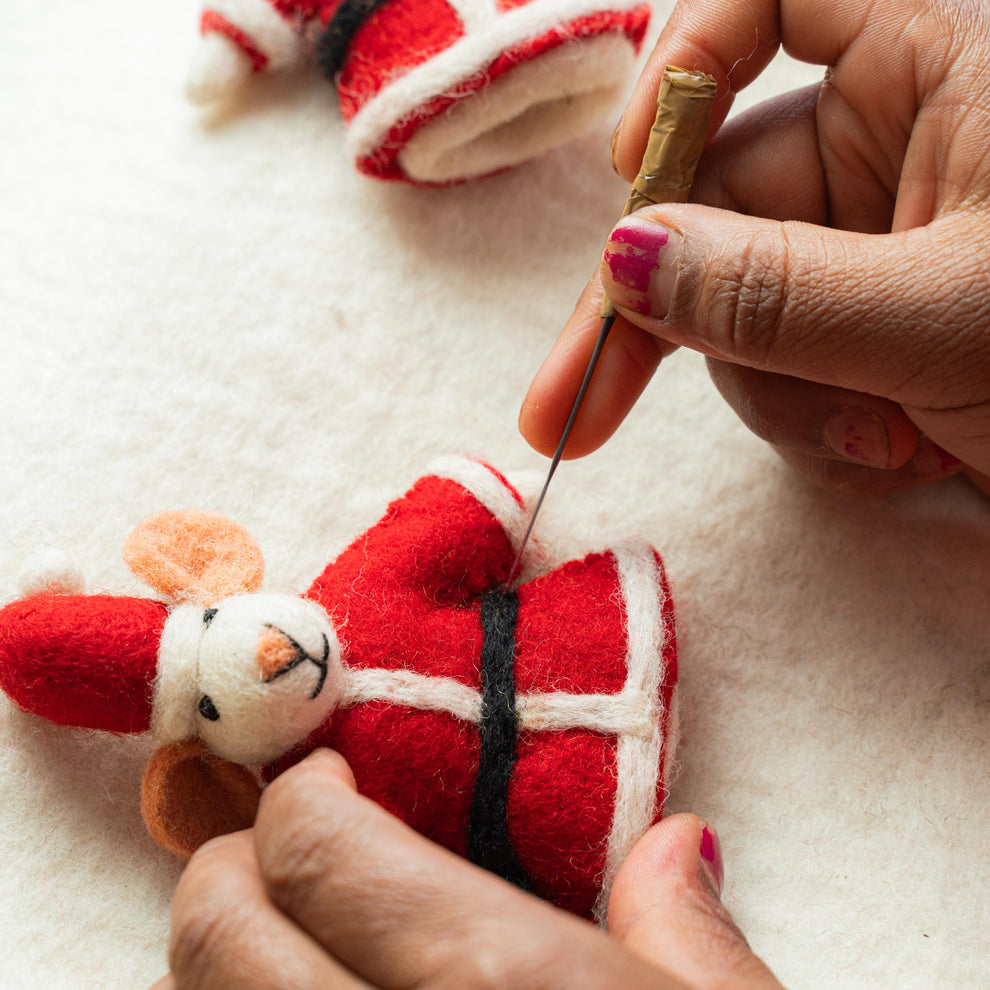 Vingerpopje | Kerstman Muis