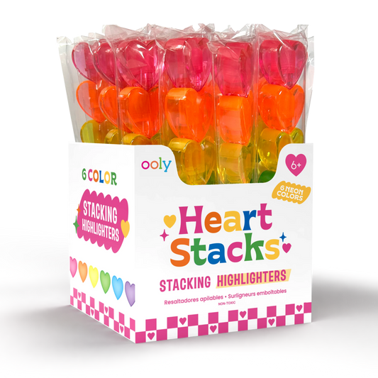Stacking Highlighters | Heart Stacks (6 neonkleuren) 6+