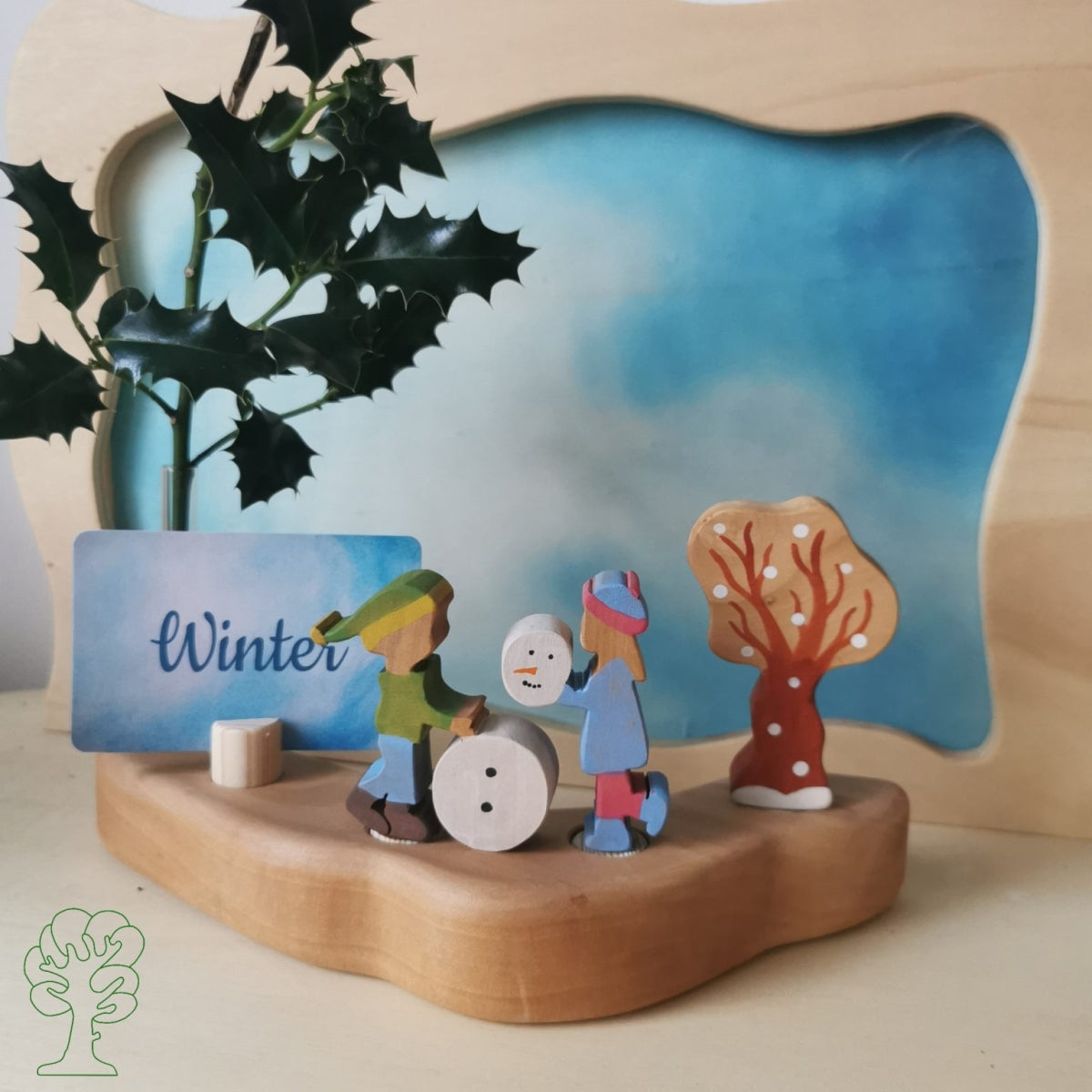 Houten Stekerset | Sneeuwpop Bouwen (set van 2)