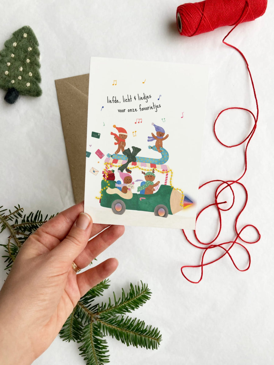 Dubbele Wenskaart | Liefde, licht & liedjes voor onze favorietjes