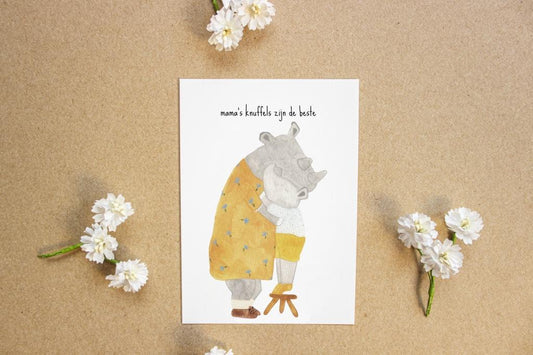 Wenskaart | Mama's knuffels zijn de beste