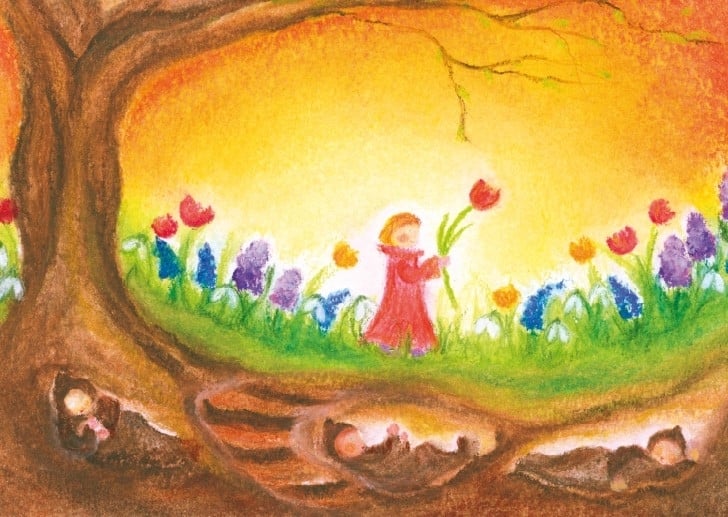 Ansichtkaart | Bloemenkindjes