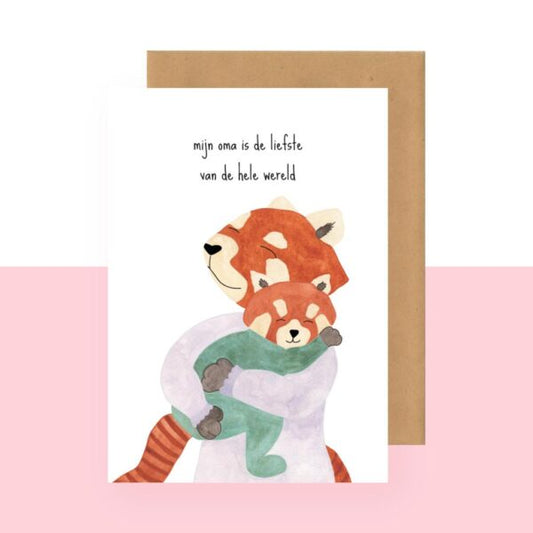 Wenskaart | Mijn oma is de liefste van de hele wereld