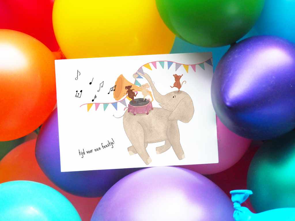 Wenskaart | Tijd voor een feestje